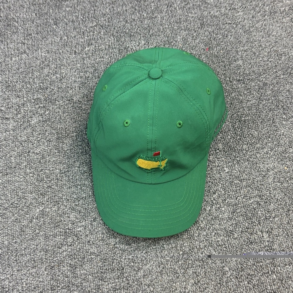 Masters Augusta National Golf Hat Green Rubber Strapback Metallic Logo Rare Cap - Picture 4 of 8